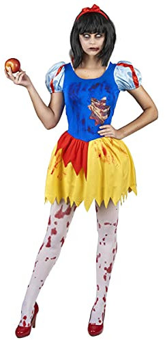 DEGUISE TOI - Déguisement princesse empoisonnée en sang femme - Robe - Serre-tête - L - Blanc - Déguisements adultes - 100% Polyester - Lavable à la main - Halloween