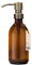 Flacon pompe en verre ambré Kuishi avec pompe en acier inoxydable [300 ml, pompe dorée], Ambré, flacons rechargeables en verre marron idéal pour le lavage des mains, shampoing, revitalisant (sans BPA)