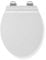 Croydex Michigan Slimline Flexi-Fix White Soft Close Toilet Seat - Quick Release Button and Adjustable Stainless Steel Hinges with Top and Bottom Fixings, Made from Anti-Bacterial Treated Plastic