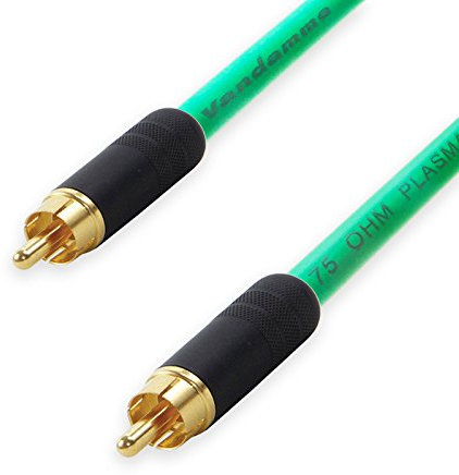 Premium Van Damme COAXIAL RCA to RCA Lead. 75ohm Coax Cable. CCTV Video SPDIF (30m, Green)