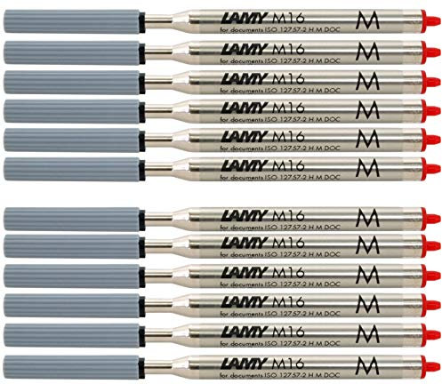 Lamy M 16 Kugelschreiber-Großraummine aus Metall, dokumentenecht, Strichbreite: M (12er Pack, rot)