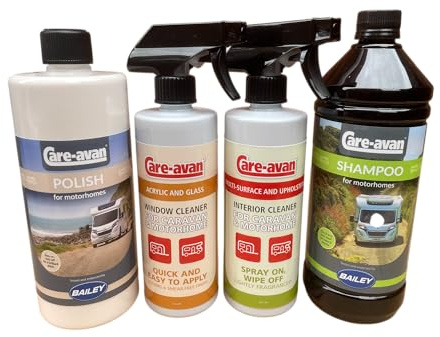 Motorhome Cleaning Kit 1ltr Polish, 1ltr Shampoo,500mls Window & Interior Spray