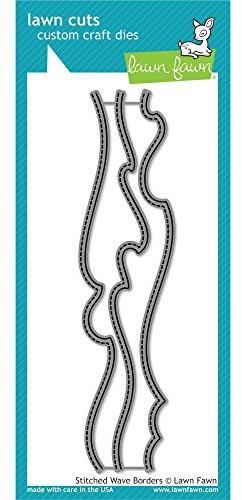 Lawn Fawn Die Stitched Wave Borders Set of 3 | Lawn Cuts Custom Craft