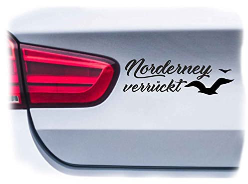WB wohn trends Auto-Aufkleber, Norderney verrückt, rot, 15cm breit, KFZ-Sticker LKW Spruch