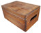 Wooden Box 30x20x13.5 cm with Lid and Handles in Brown Color