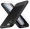 Losvick Case Compatible with iPhone 11 Pro Max with 2x Tempered Glass Screen Protector, Slim Silicone Shockproof Bumper Protection TPU Carbon Fiber Cover for iPhone 11 Pro Max- 6.5 inch- Black