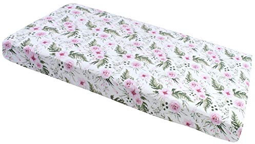 Medi Partners Spannbettlaken 60x120 Baby Bettlaken Kinderbett Spannbetttuch 100% Baumwolle - Fitted Kinder Sheet Bettwäsche Babymatratze Schlafsack Babybett (Pinke Blumen)