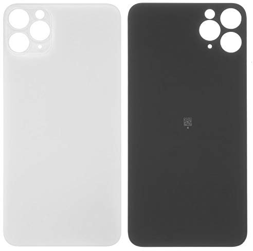 Carcasa trasera cubierta de batería de repuesto compatible con iPhone 11 Pro Max, (plata, sin necesidad de quitar el cristal de la cámara, agujero grande)
