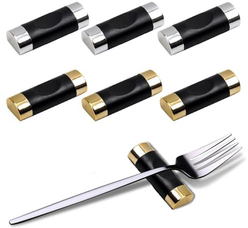 Homefantasy 6 Pièces Dîner Cuillère Stand,Chinois Baguettes Titulaire,Porte-Baguettes en Alliage,Baguettes et Repose-cuillère pour Cuillère Fourchette Support de Décoration de la Table