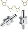 2 Stück 12 mm Aluminium Ventil Rückschlagventil, Aluminium Kraftstoff Rückschlagventil, mit 14 mm Federklammer, für Auto Vergaser Niederdrucksystem, Prüfung Rückschlagkraftstoffleitung