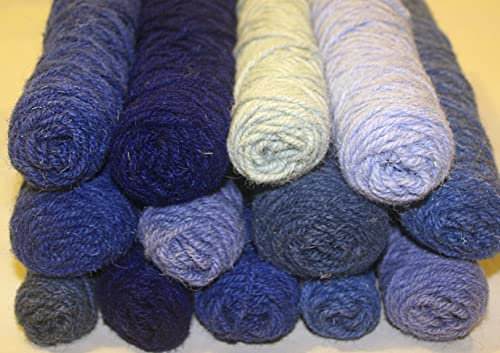 100% Wolle Garn, REST!!! von Fabrik, 100 Schurwolle, Strickgarn Garn, Paket, Yarn Wool STOCK (Blautöne 1600g)