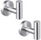 QNIIAED Bathroom Towel Hook, 2 Pack Back of Door Hooks Screw in Metal Stainless Steel Hanger for Coat,Robe,Clothes(Brushed Silver)