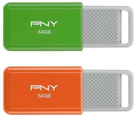 PNY Lot de 2 clés USB 2.0 de 64 Go