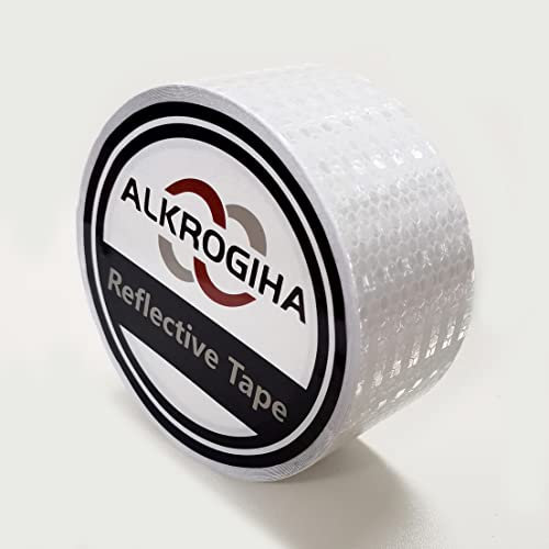 Alkrogiha Bande Réfléchissante de Sécurité 5cm x 10m, Bandes Réfléchissantes Autocollant D'avertissement de Danger pour Panneaux de Signalisation Routière, Camions Rouge Blanc