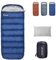 BISINNA XXL Schlafsack für große Erwachsene, 3-4 Jahreszeiten Schlafsack Winter Outdoor Warmer Deckenschlafsack, Plus Size Wide Camping Schlafsack (Navyblue, 1.5kg Right Zipper)