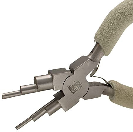 The Beadsmith Drahtschlaufenzange – Erstellen Sie 6 Größen (von 2–9 mm) von Schlaufen und Binderingen, 150 mm lang, polierter Stahlkopf und gepolsterter Komfortgriff