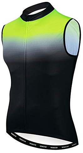 HimyBB, gilet da ciclismo senza maniche per uomo, maglia da bicicletta, giacca da bicicletta, top da squadra, Verde, X-Large