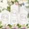 Taufkerze Kerze Junge Mädchen Kranz aus kleinen Gypsophila Blumen pastell mit Namen, Datum und ggf. Taufspruch, Kerzenset