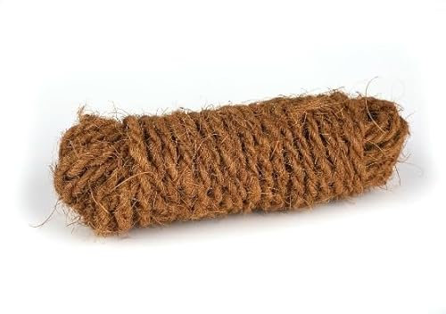 RiloStore 15m Kokosseil Seil Kokosstrick Gartenarbeit Pflanzen Deko Gartendeko Bindedraht Rankgitter Knoten Baumseil Rankhilfe Pflanzenhalterung Bindeseil Dekoseil Kratzbaum