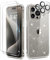 TIESZEN for iPhone 15 Pro Case Glitter, with 2X Screen Protector + 2X Camera Lens Protector, [Non-Yellowing] Clear Slim Shockproof Hard Phone Cover for Women 6.1, Shiny Clear