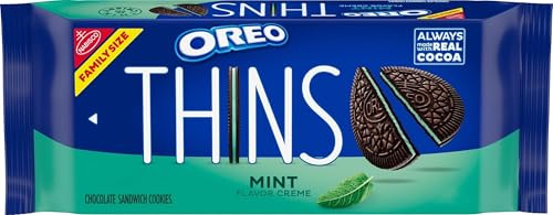 OREO Thins Mint Creme Chocolate Sandwich Cookies, Familiengröße, 334 g | Hergestellt aus echtem Kakao, zertifiziert koscher