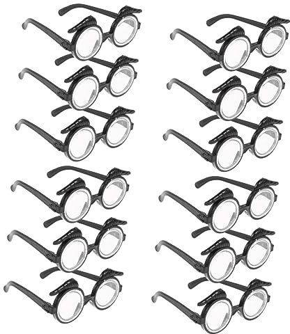 Amosfun 12 Stk Schwarzes Brillengestell -cosplay-brille Wo Ist Das Waldo-kostüm? Brille Mit Nase Verkleiden Edna-mode-kostüm Augenbrauen Brille Neues Jahr Ney Kind Glas Sommer Plastik