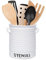 Karisky Kitchen Utensil Holder for Countertop, 6.4 Large Ceramic Utensil Crock with Cork Mat, Handles, Modern Cooking Tool Spatula Organizer for Kitchen Counter Decor, Matte White