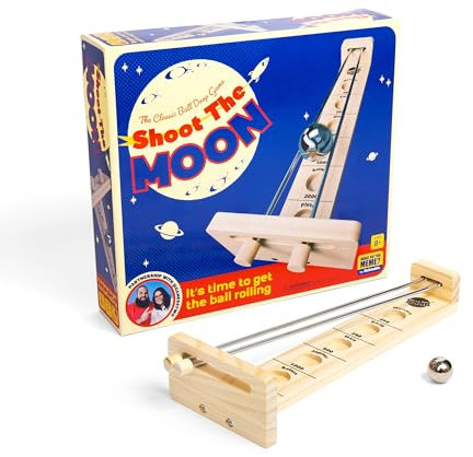 WHAT DO YOU MEME? Shoot The Moon, Balancing Game with Moon Ball, Traditional Wooden Game for Kids and Adults Ages 8+ by Relatable & Games4two, Gray