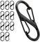 Behiruch 12 Stück S Karabiner Klein, Mini Karabiner, Kleine Karabinerhaken, Doppelkarabiner, Karabinerhaken Schlüsselanhänger, Schlüssel Karabiner, für Camping, Zuhause, Wandern, Reisen (Schwarz)