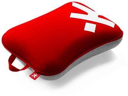 SKROSS - Mini-Reisekissen – Ultra-bequemes Reisekissen aus 100% PU-Memory-Schaum – waschbares Futter – für die Verwendung im Flugzeug, im Zug, im Auto – rote Farbe
