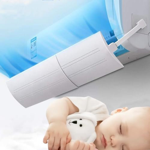 3 Pack Deflector Ajustable para Aire Acondicionado Parabrisas Aire Acondicionado Escudo del Aire Acondicionado Frío/Caliente para Hogar/Oficina, Mayores, Bebés, Mujeres Embarazadas - Blanco (3)