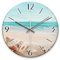 Kreative Feder Wanduhr „Südsee-Strand“ aus Stein (Keramik) in Schiefer-Optik; Durchmesser 30cm; mit leisem Uhrwerk (Südsee-Strand, leises Quarzuhrwerk)