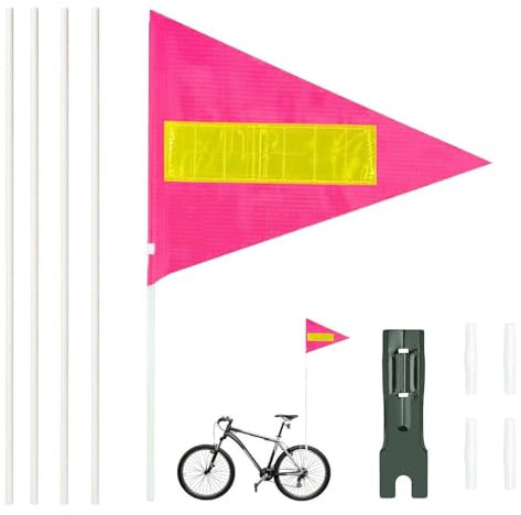 Reflektierende Fahrradflagge,150 cm Fahrrad Wimpel,Fahrrad Fähnchen,Verstellbare Kinderfahrradfahne,Roller Fahrrad Wimpel Fahne,Street Buddy Fahne,Kinderfahrrad Sicherheitswimpel