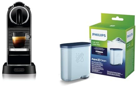 Nespresso De'Longhi EN167.B Citiz Kaffeekapselmaschine & Philips AquaClean Kalk- und Wasserfilter für Espressomaschine, Kein Entkalken bis 5000 Tassen, Einzelpack