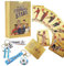 STEPRITP Fußball Star Karte, 55pcs Goldfolien Karten Fußballkarten 2 Stücke Fußball Schlüsselanhänger, Fussball Sammelkarten Packs and Sets FußBallkarten Saison Geeignet für Geburtstagskollektion