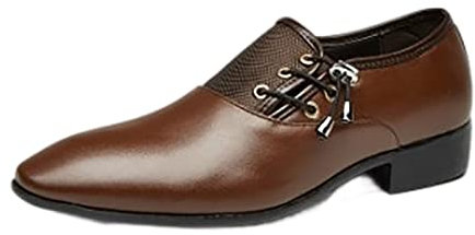 Herren Anzugschuhe Braun Spitzem Zehenbereich Atmungsaktive Männer Lederschuhe Leichtgewicht Komfortable Business Modern Schnüren Hochzeitsschuhe Business Anlässe Kleid Schuhe 42-47