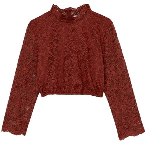 Spieth&Wensky Damen Dirndlbluse Amsterdam (DE/NL/SE/PL, Numerisch, 34, Regular, Regular, orange)