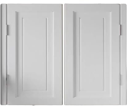 Schwingtüren aus Massivholz mit automatischer Schließfunktion, vorgefertigte Trennwand für Bar, Theke, Küche und Treppen, Edelstahlscharniere, Weiß (90 x 90 cm)