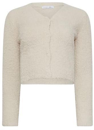 PixieGirl Petite Cream Fluffy Fleece Cropped Cardigan Petite