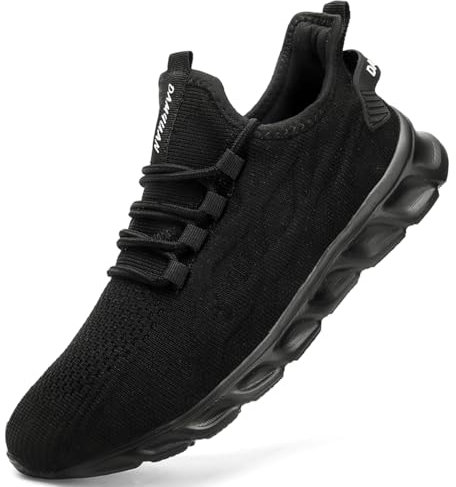 VGPSFN Damen Slip-On Outdoor Sneakers Leichte & Atmungsaktive Sportschuhe Alltagstaugliche Freizeitschuhe Bequeme Schuhe Mit Flacher Sohle Für Straßenlauf Wandern Training Schwarz EU 40