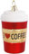 SIKORA Coffee to Go Becher besondere Weihnachtskugel Glas Christbaumschmuck Deko Figur Weihnachten Anhänger Ornament - Trend Line - BS669