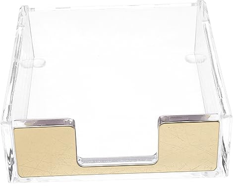 NUOBESTY Transparente Aufbewahrungs- und Organisationsbox für Notizzettel und Büroklammern aus Acryl aufbewahrungsdose Storage Boxes handhaben Zettelhalter Notizblock-Hülle Memohalter
