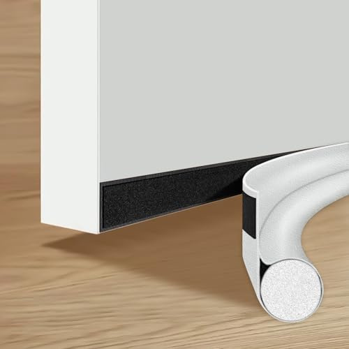 Door Draft Excluder 37in/96cm One-Sided Seal for Noise Reduction, Warmth & Dustproof (White)
