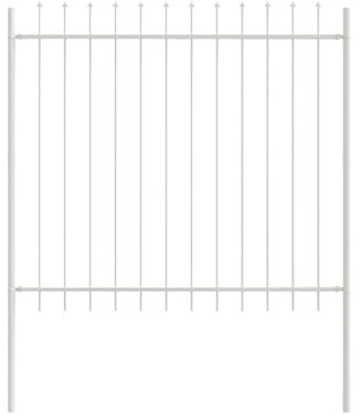 vidaXL Moderne Außen-Zäune in Weiß | Pulverbeschichteter Stahl langlebig und wetterfest – ideale Barrieren und Privatsphäre-Lösungen Gartenbarriere Hofzaun