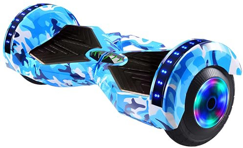 Retoo Hoverboard 8 Zoll Elektro Board mit Bluetooth Lautsprecher, LED Beleuchtung, Offroad, 500W, Bis 35 km Reichweite, Elektrisches Skateboard für Kinder und Erwachsene, Schutzausrüstung Inklusive