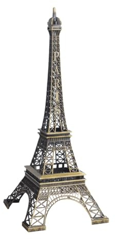 Hrlace Eiffelturm Statue Dekor Metall-Eiffelturm Kunsthandwerk Architektur Modell Zinklegierung Kreative Vintage Statuenmodell für Reise-Souvenirs Heimdekoration Tischdekoration 38cm