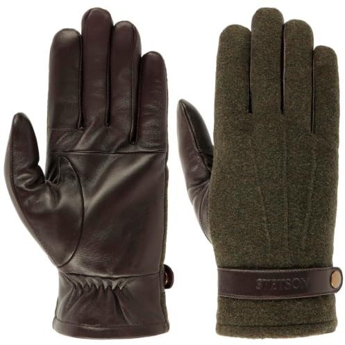 Stetson Nappa Wool Lederhandschuhe mit Fleecefutter Herren Herbst Winter