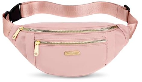 HMCEY Sac Banane,Sacoche Banane de Randonnée,Fanny Pack Waist,Bum Bag Belt,Sacs De Poitrine Réglable,Sac Ceinture Voyage,Sacoche à Bandoulière Sport pour Outdoor, Shopping, Usage Quotidien - Rose