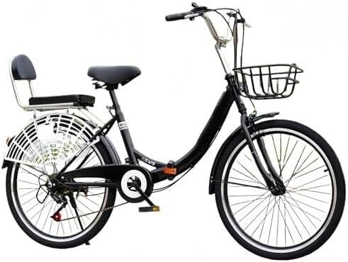 NIUSABOU Faltbares Fahrrad für Erwachsene mit Faltrad aus Kohlenstoffstahl, Mehrfarbig, 20–26 Zoll(Black,22)