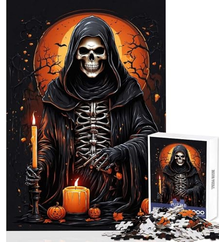 Grimm Reaper 1000-Teile-Puzzle Memory-Spiel Hohe Präzision beim Schneiden Basteln Gemeinsame Zeit Bauen Familienaktivität 38x26cm